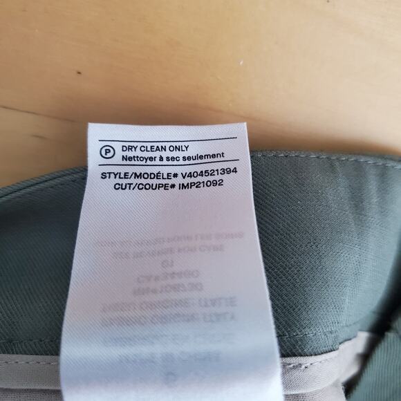 Vince Coin Pocket Cropped Straight Leg Trousers Sage Green Linen Blend Size 6 - Picture 9 of 9